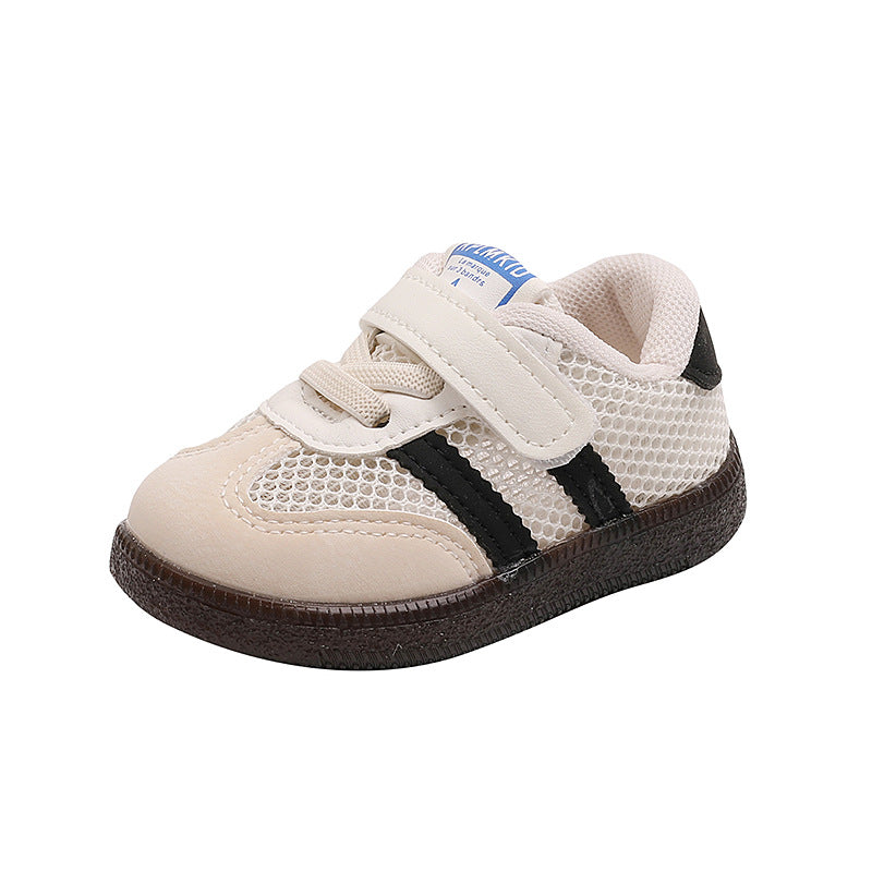 Spring and summer kids single mesh breathable casual shoes girl k-style velcro soft bottom mesh shoes sneakers boys german training shoes