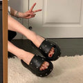 Thick sole heightened sandals women's 2026 new arrival summer outwear casual stars fashion easiest for match high heels one-line slippers