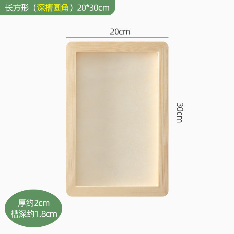 Solid wood clay picture frame mounted wood clay photo frame handmade DIY material wood frame colored clay works display empty frame