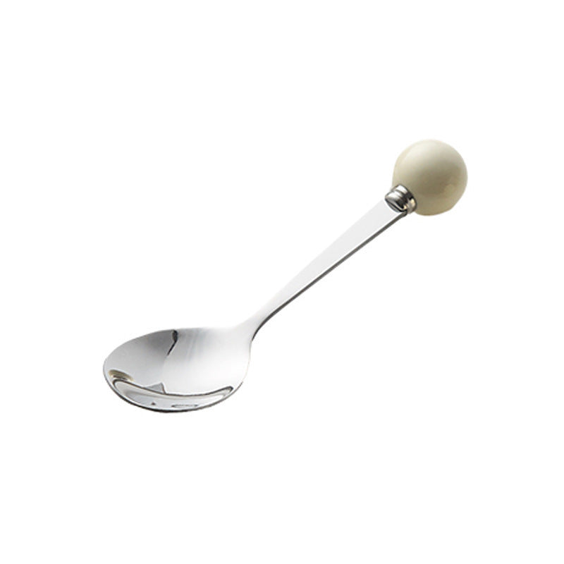 New arrival cream style ceramic bear hanging fruit fork jar suit high-looking home goods afternoon tea fruit fork spoon