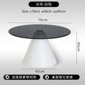 Minimalist glass coffee table - modern round/square top - simple, light luxury living room tempered glass side table