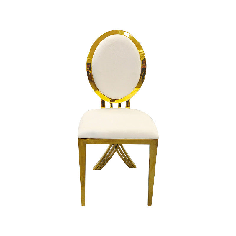 Creative Wedding Table Chair Stainless Steel Stool Banquet Hotel VIP Chair Meeting Soft Package Dining Chair Hotel Restaurant Chair