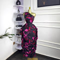 European and american cross-border women's fashion  summer new sleeveless one-shoulder asymmetrical neckline printed tie-up ruffle trim bodycon dress