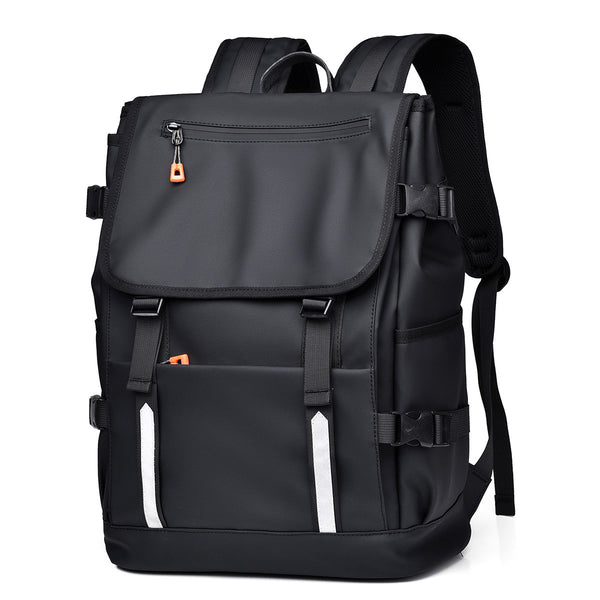 2025 new backpack, men's and women's leather film, large-capacity leisure outdoor sports bag trend, Korean medium and high school student schoolbag