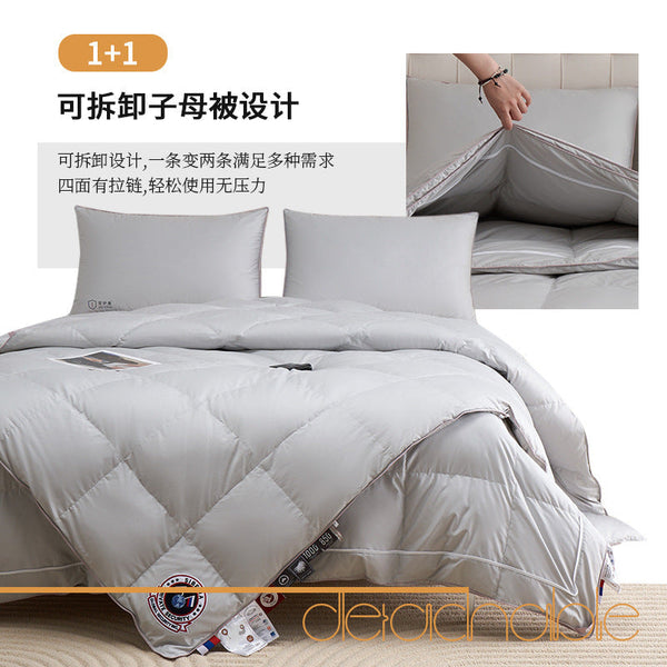 White goose down twin mother and child quilt pure cotton down quilt thickened to keep warm winter quilt spring and autumn quilt double quilt core