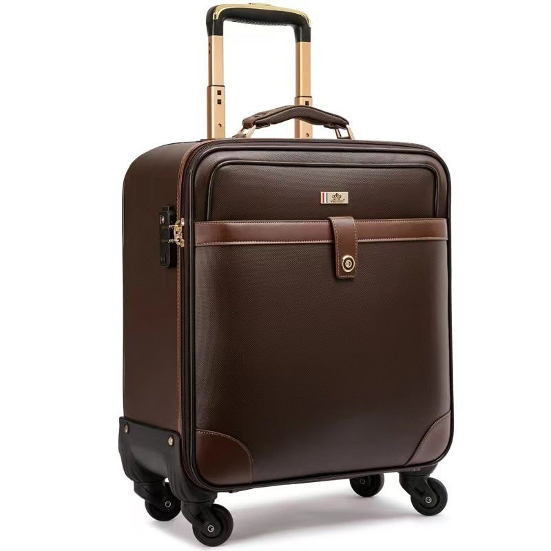 2024 new business suitcase small suitcase men's universal wheel 24 inch travel 18 light boarding case password box