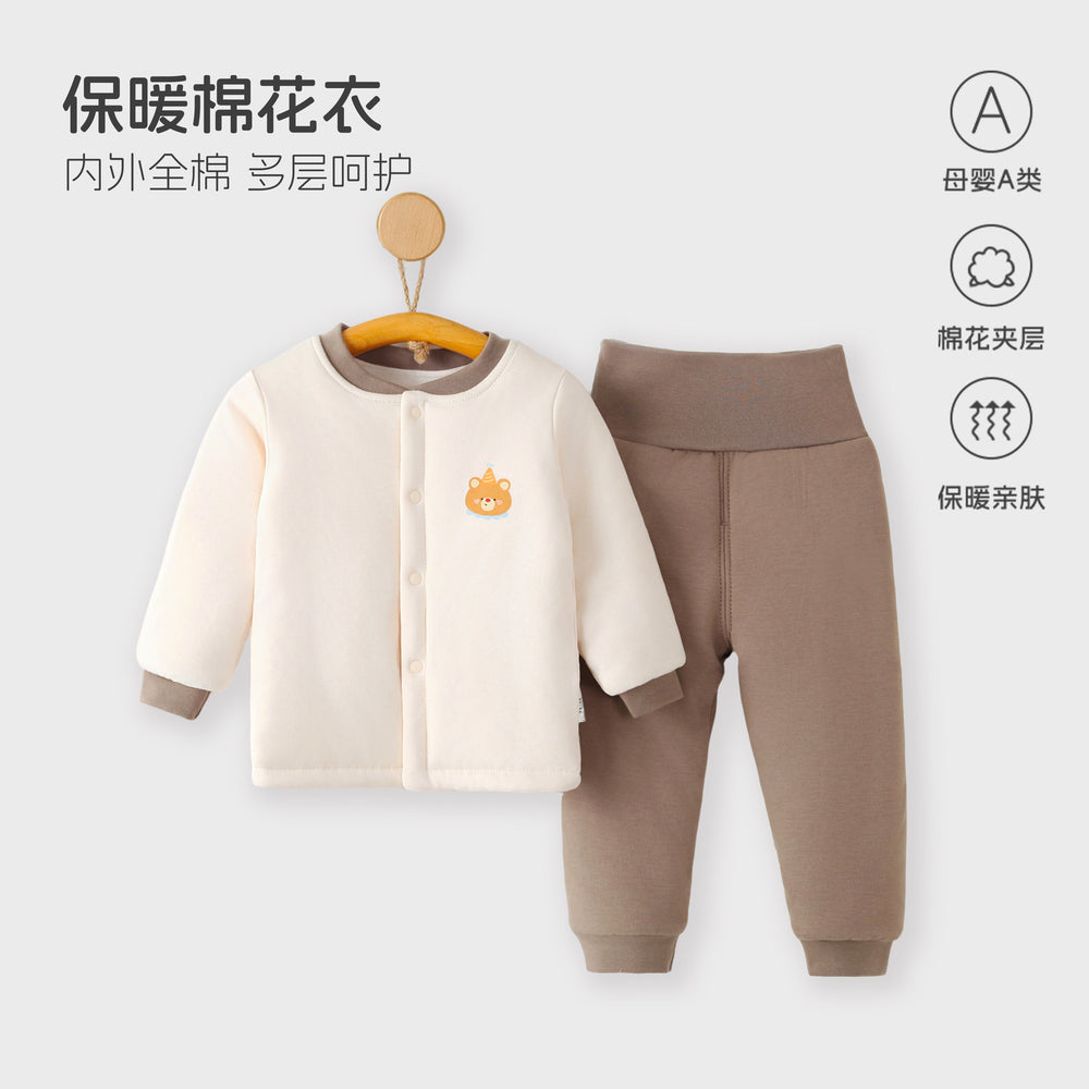 200g autumn/winter new arrival: handmade cotton baby clothes - high-waisted two-piece outfit for boys and girls - wholesale cotton sets for outdoor wear