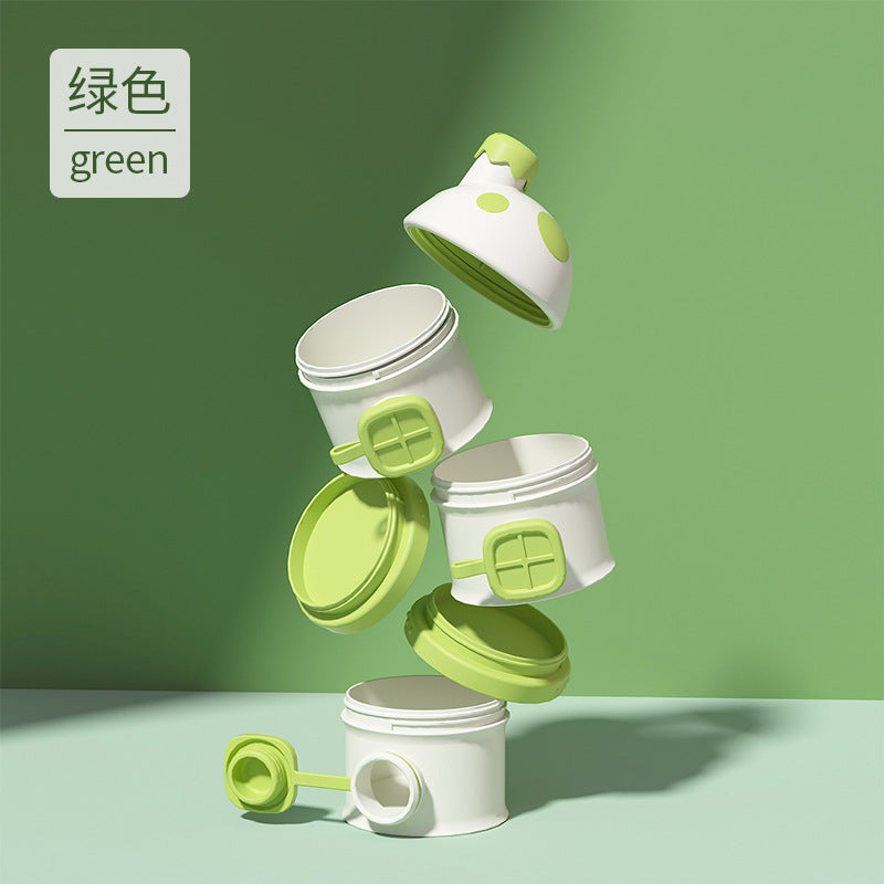 Babixiang factory direct sales independent four-layer milk powder box baby milk powder compartment side open food storage box portable seal