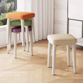 Wholesale manufacturer of simple, stackable, and space-saving square stools for home use. ideal for living rooms, dining rooms, bedroom storage, dressing tables, and as soft-pack study stools