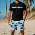 men's short-sleeve and shorts set, casual sportswear set, 3d printed cross-border hot seller, dropshipping available