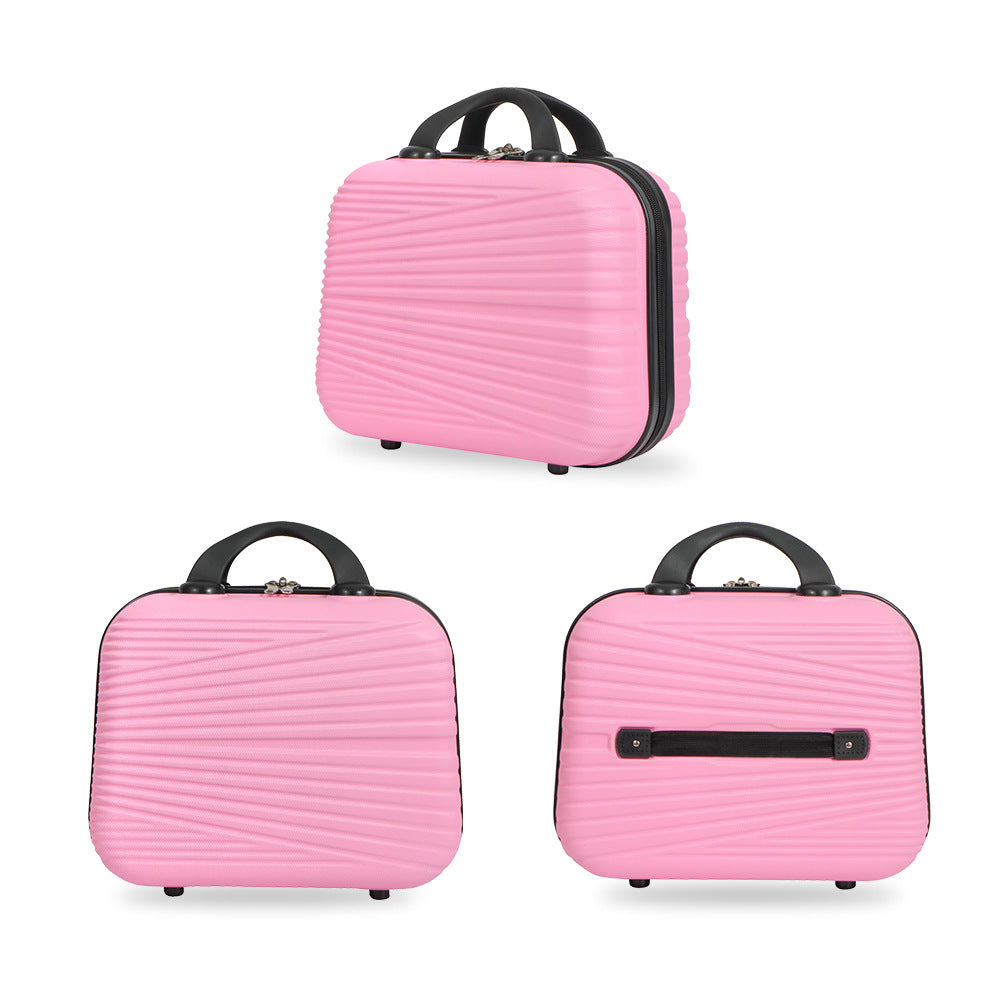 Cross-border explosive high-value suitcase large-capacity universal wheel trolley case ABS five-piece zipper case password box