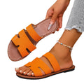 Plus size women's flat slippers for outdoor wear -  summer new collection - round toe lightweight ladies' slippers