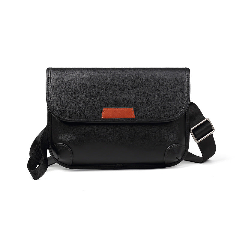 New fashion men's bags trendy fashion high-end leather men's bags casual and lightweight first-layer cowhide messenger bag