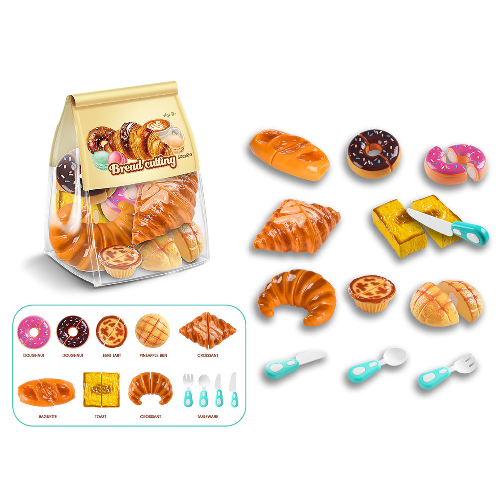supply of children's play kitchenware set, afternoon tea, dessert, food, bread, cut-and-cut toys, wholesale