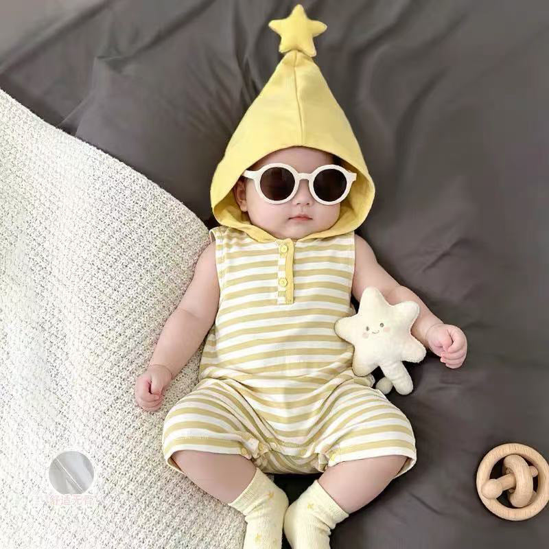 Summer lightweight breathable cute romper baby sleeveless unisex bodysuit cartoon onesie summer outfit