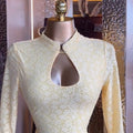 European and american women's clothing  autumn new sweet and fresh stand collar lace high waist slimming bodycon mini dress
