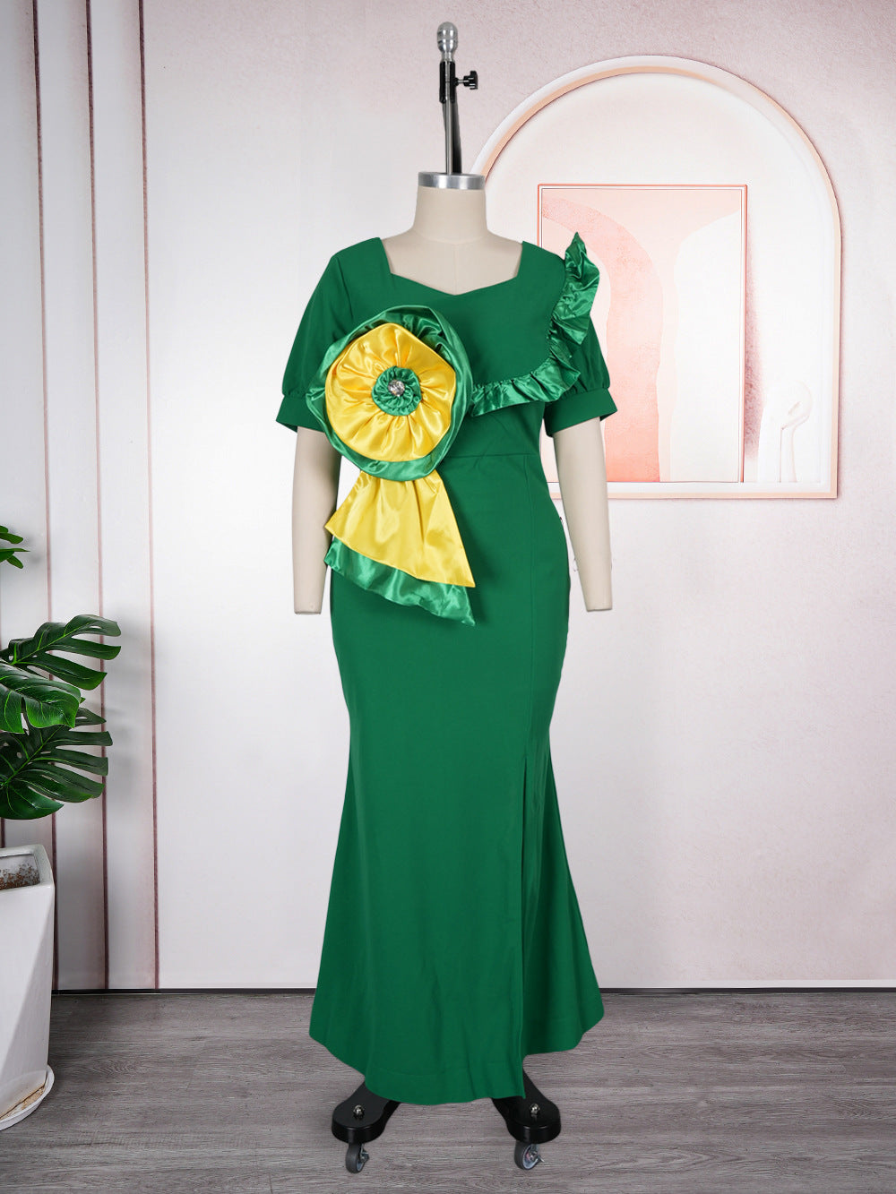 Amazon fashion banquet elegance long dress african cross-border foreign trade  plus size women's dress