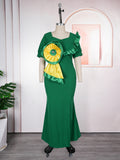Amazon fashion banquet elegance long dress african cross-border foreign trade  plus size women's dress