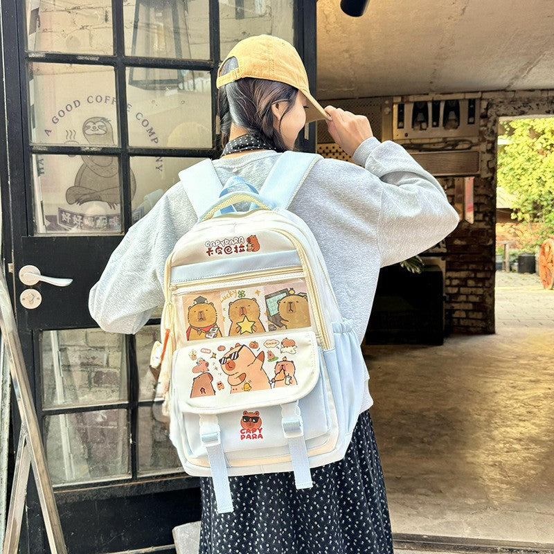 Manufacturer casual schoolbag male and female primary school students 6th grade junior high school students cartoon cute new Internet celebrity backpack backpack