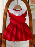 cross-border pastoral style ins-inspired baby & toddler cute strawberry collar bow princess dress - exclusively for cross-border e-commerce