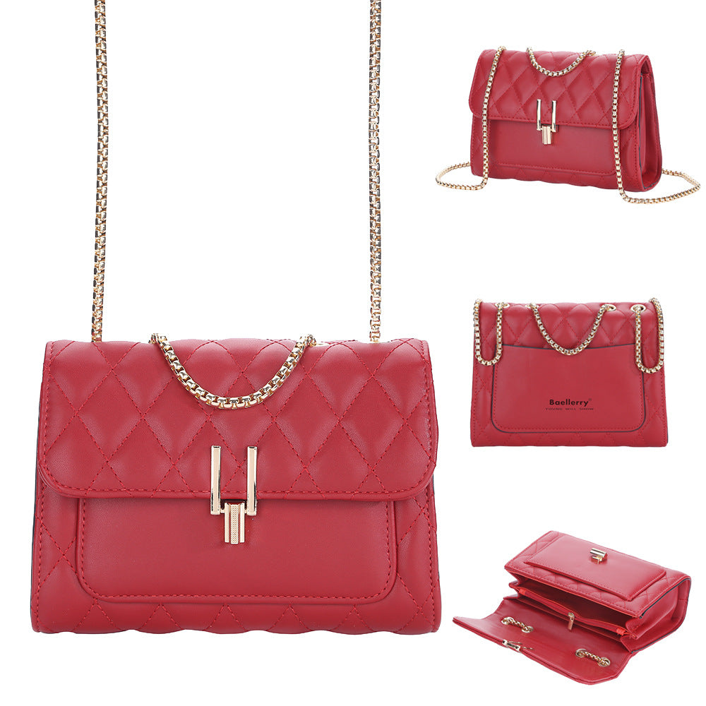 Spot wholesale new women's bag diamond lock small square bag fashion chain niche women's shoulder messenger bag