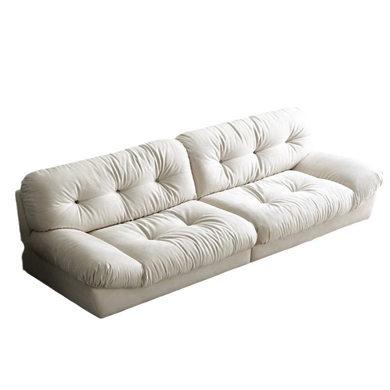 Cloud sofa italian matte fabric small apartment straight row living room sofa wabi-sabi style popular cream style fabric sofa