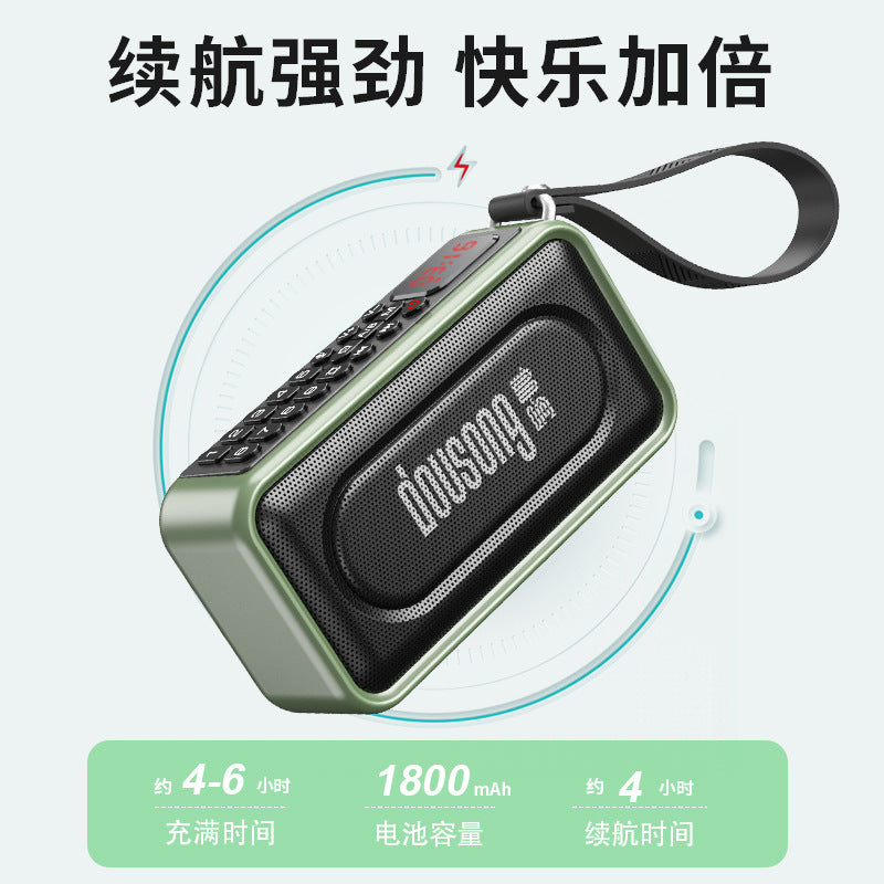 Dx-60 portable bluetooth speaker - high-powered, deep bass, recording, timer, and playback
