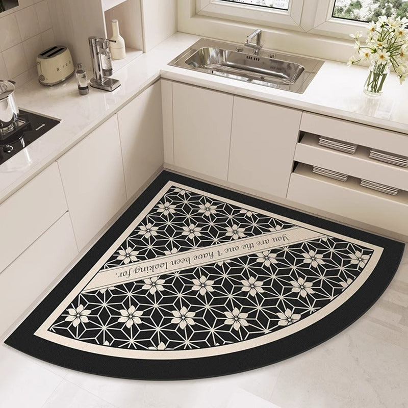 Heart-shaped kitchen mat, diatomaceous earth, non-slip, oil-resistant, wipeable, no-clean, absorbent, household, stain-resistant, floor mat, specialized carpet