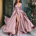 new european and american style women's foreign trade independent website lace sequin flared sexy long dress with train for banquet evening gowns