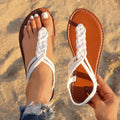 sourcing:  new women's flat sandals - plus size, braided, fashionable roman style, sizes 36-43, beach sandals