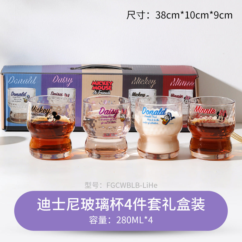 Glass gift box beverage cup hammer pattern retro drinking cup drinking cup high value juice cup fashionable transparent cup