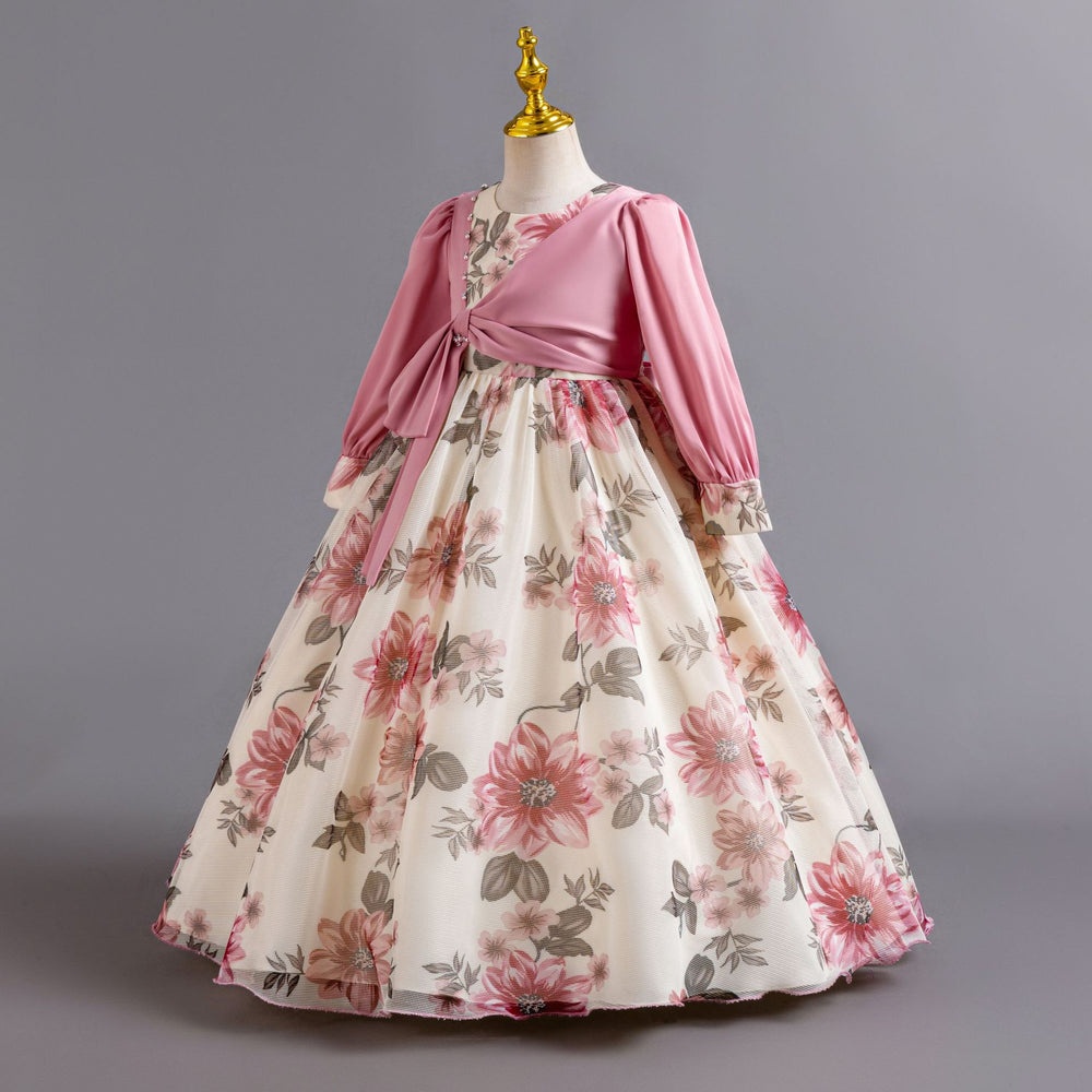 Export chiffon new arrivalkids dress pattern long sleeves princess dress little girl dresschildren dress
