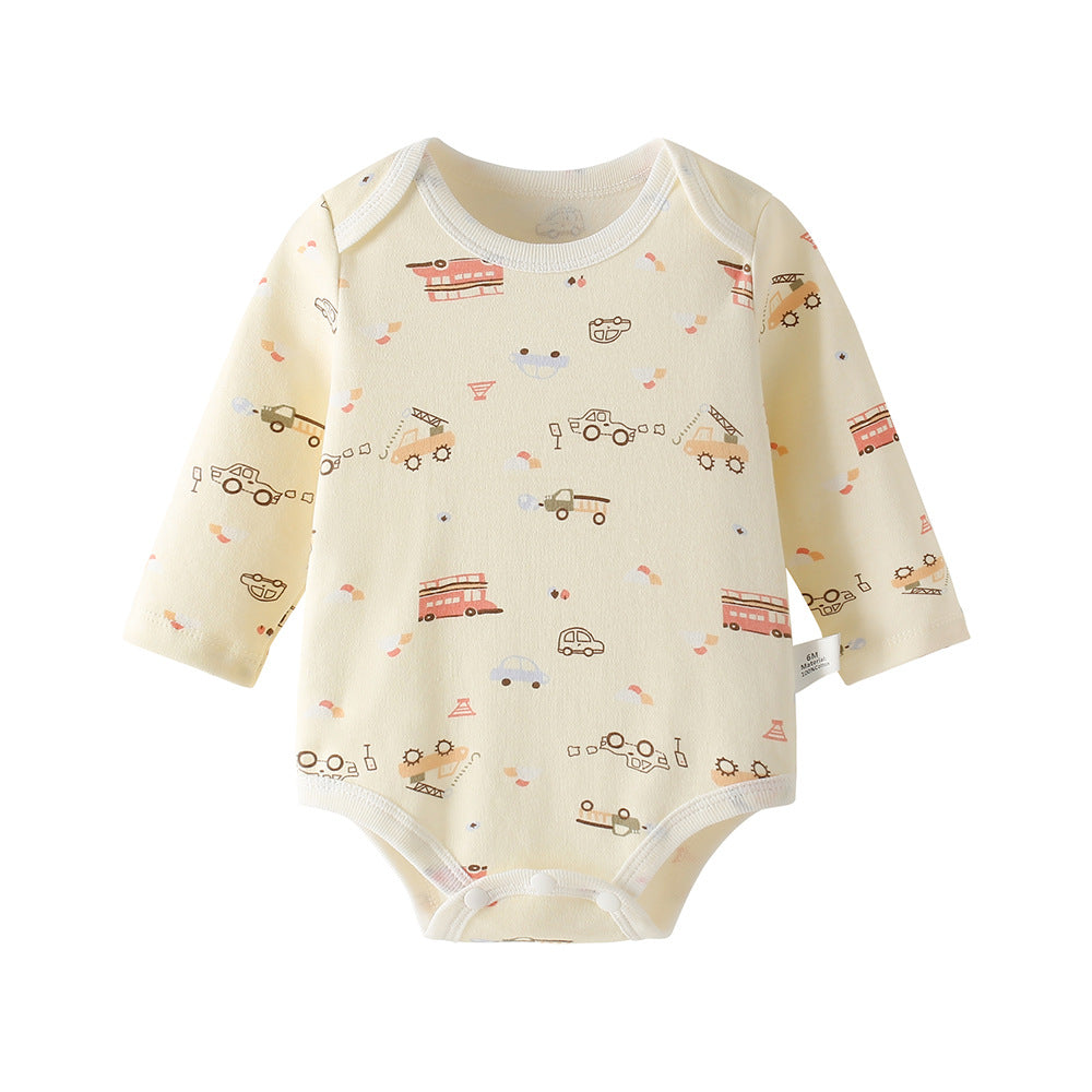 Baby romper spring autumn triangle long sleeve  unisex baby bodysuit girl's snap crotch cotton 0-1 year