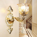 European-style crystal modern wall sconce for living room, background wall, bedroom, bedside, hallway, stairway - double-headed high-end wall lamp