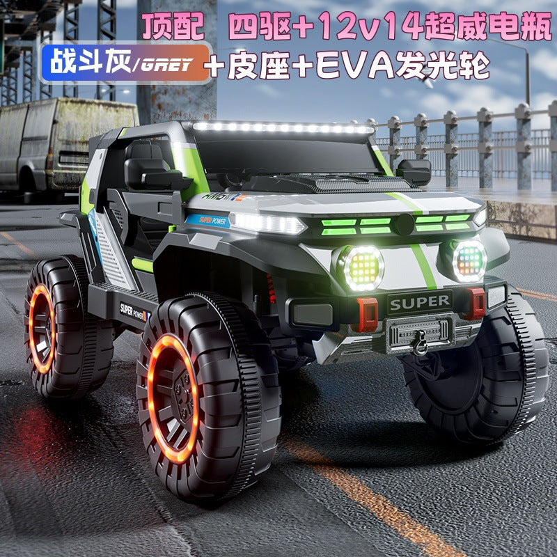 New children's oversized four-wheeled off-road vehicle 1-9 years old boys and girls can sit, remote control charging toy car