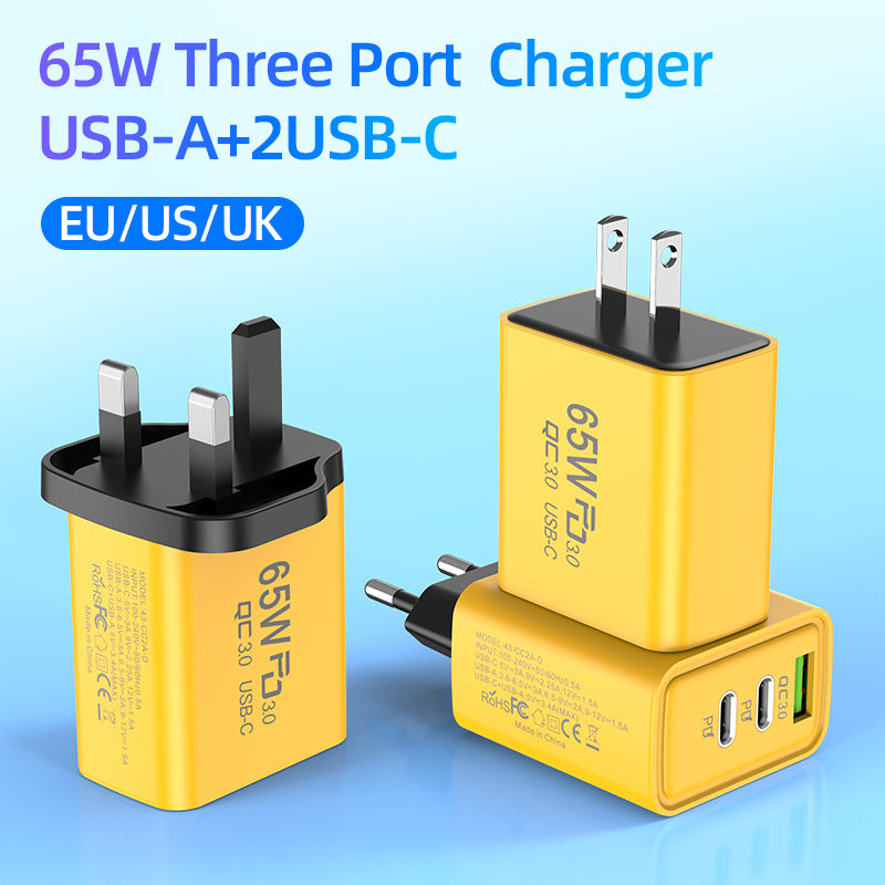 exclusive usb+2pd mobile phone charger multi-port universal us standard european standard british standard travel fast charging head new model