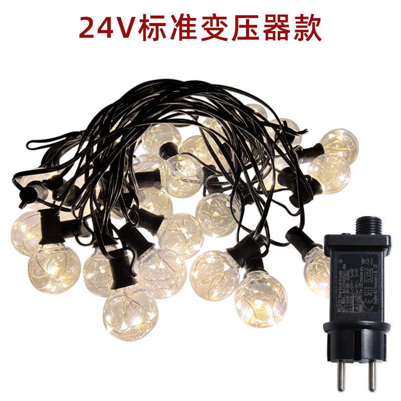 [Customized] G40 ball bubble solar belt remote control outdoor waterproof decorative lanterns garden garden decorative string lights