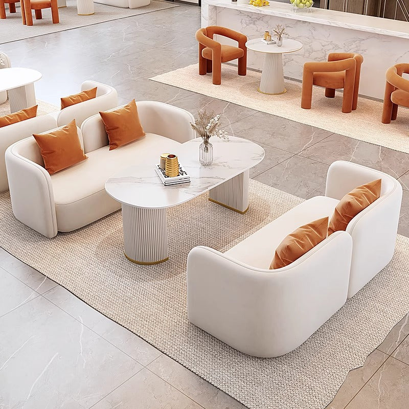 Cream style photo studio booth sofa selection table wedding dress shop order table beauty salon rest area negotiation table and chair combination