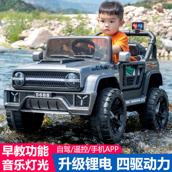 Cross-border children's electric vehicle four-wheeled with remote control baby four-wheeled off-road vehicle can sit in children's toy car