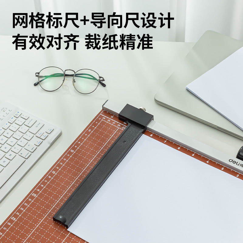 Deli 8003 paper cutter manual wooden paper cutter, photo cardboard, scissor blade 380 * 300 wholesale