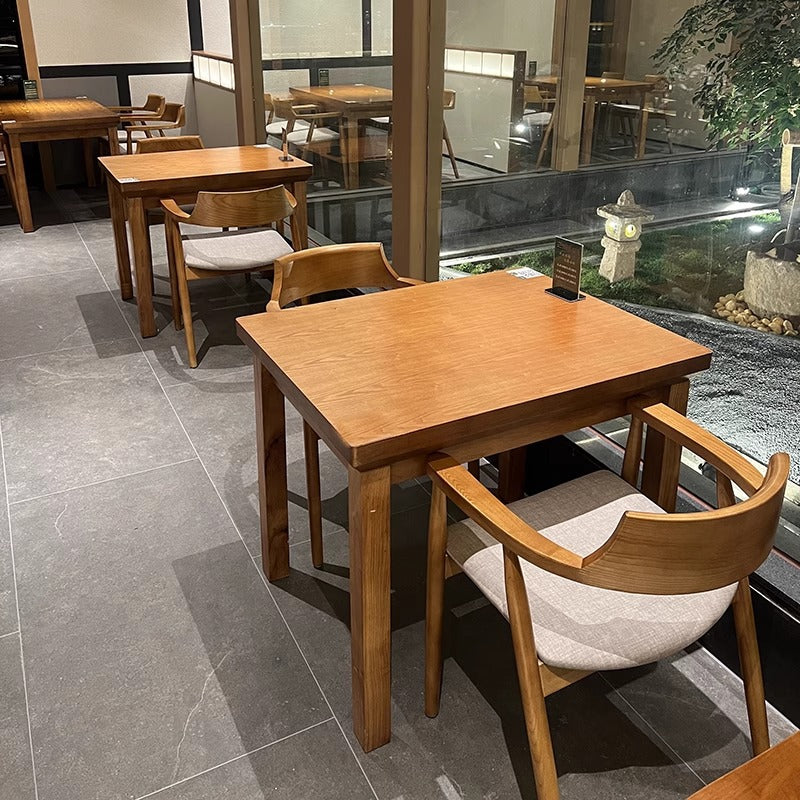 Solid wood cafe table and chair theme restaurant hotel Japanese material baking shop tea restaurant Western restaurant table and chair combination commercial