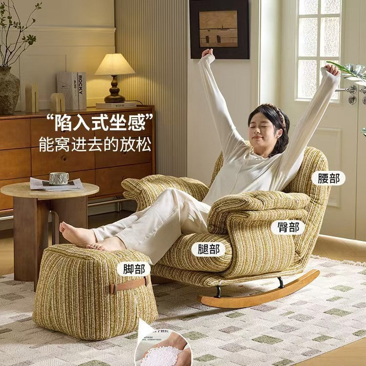 Retro sofa chair rocking chair living room for home lazy sofa adult recliner popular casual reclining rocking chair