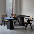 Desk new chinoiserie black solid wood dining table modern ash office desk log large board rectangular office desk