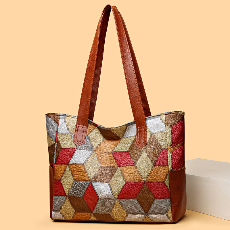 new arrival large-capacity fashion shoulder bag easiest for matchsatchel bag grids pattern tote bag texture work clothing bag ladieswear bag
