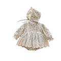 Autum style foreign style dress princess jumpsuit baby clothes baby autum floral bag butt bag butt clothes lace