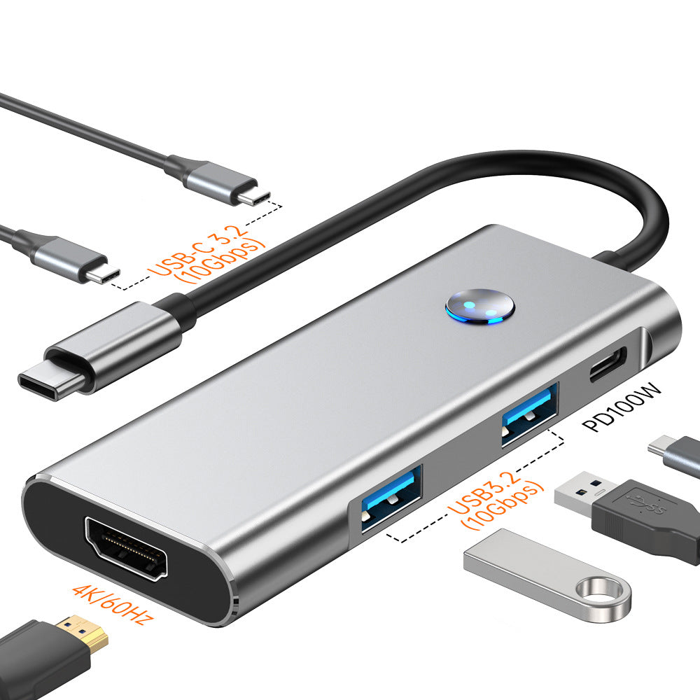 one-click screen-off 5-in-1 docking station type-c hub3.0 supports screen projection and same-screen notebook docking station
