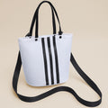 2025 new striped color block canvas bag - minimalist, large capacity crossbody, shoulder bag, tote bag - multifunctional women's bag