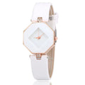 Amazon bestseller korean style wholesale women's champagne watch - prismatic diamond fashion ladies' watch - white