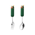 Cute cartoon fork and spoon set - high-value 304 stainless steel tableware for home use - kids' dessert forks with a fun, wide-mouth design