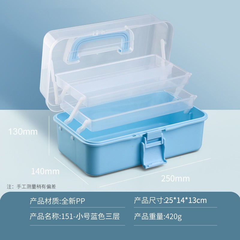 Baolian Art Student Toolbox Household Painting Brush Calligraphy Storage Box Transparent Painting Box Multifunctional Storage Box